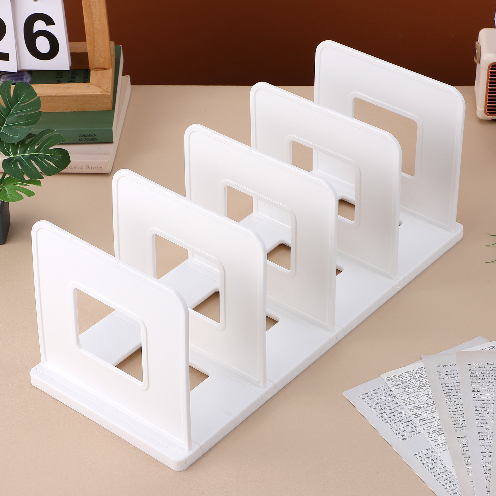 Magazine Holder Rack - Tempat Penyimpanan File Vertikal, Organizer Meja,