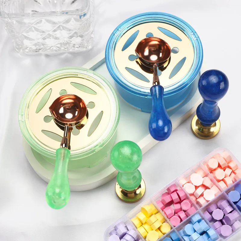 Wax Seal Stamp Set - 2pcs/set Set Stempel Segel Lilin, Sendok