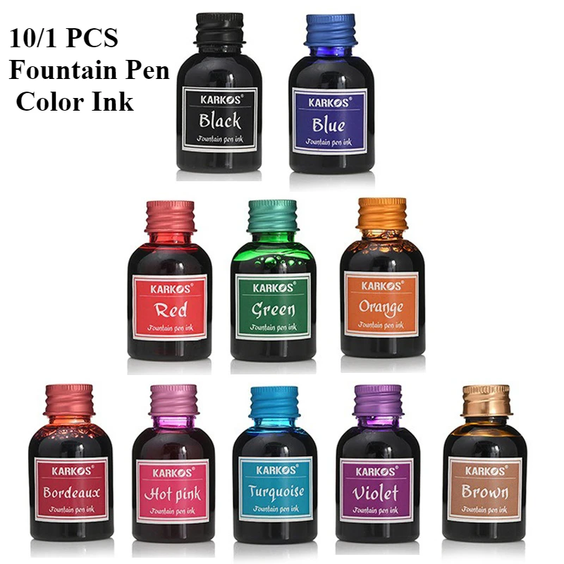 Fountain Pen Bottled Ink - 10/1 Buah 30Ml Berbagai Warna Tinta