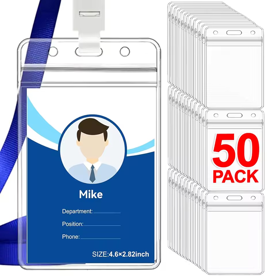Index Card Holder - 50/40/10/1 Buah Tempat Kartu Identitas Transparan