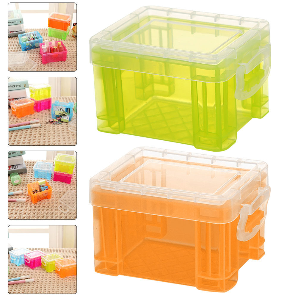 Card Index Box - 4 Buah Kotak Penyimpanan Desktop Berwarna-warni,