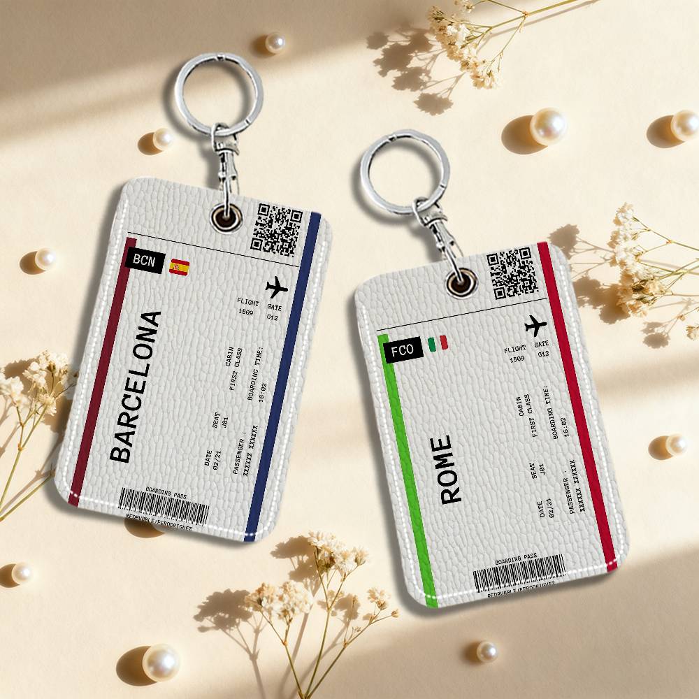 Card Index Box - Tempat Kartu Kulit untuk Tiket Pesawat,
