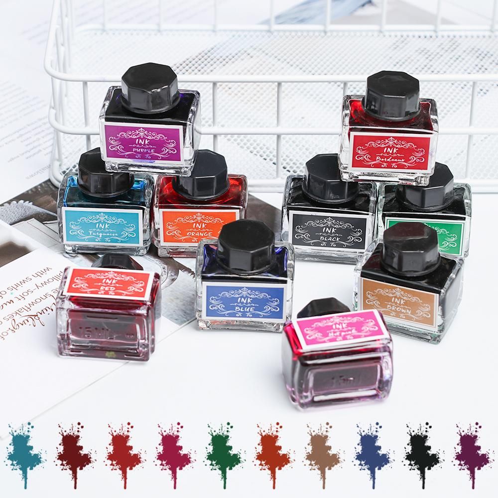 Fountain Pen Bottled Ink - Tinta bebas karbon, untuk pena bahan