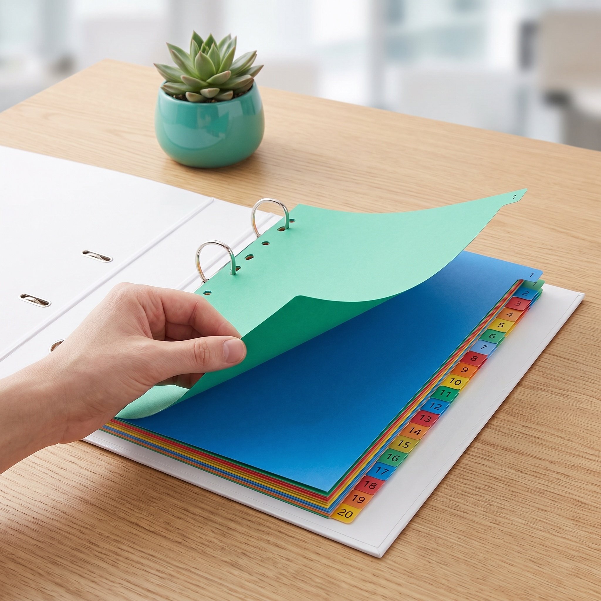Tab Divider A4 - Pembatas Plastik Berwarna A4 untuk Binder,