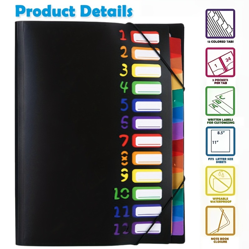 Tab Divider A4 - 1 Buah Folder A4 Multi-Lapisan Penutup
