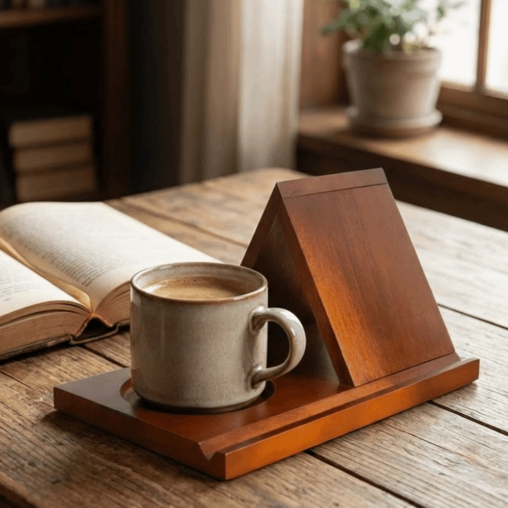Magazine Holder Rack - Penyangga Buku Kayu Segitiga Minimalis 2