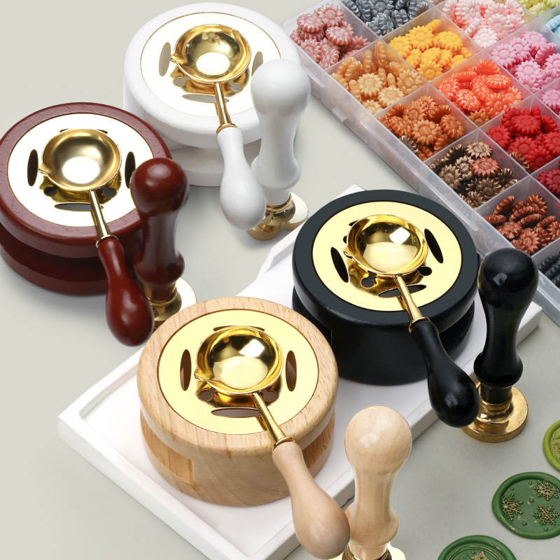 Wax Seal Stamp Set - 【P】3PCS Set Stempel Segel Lilin, Tungku