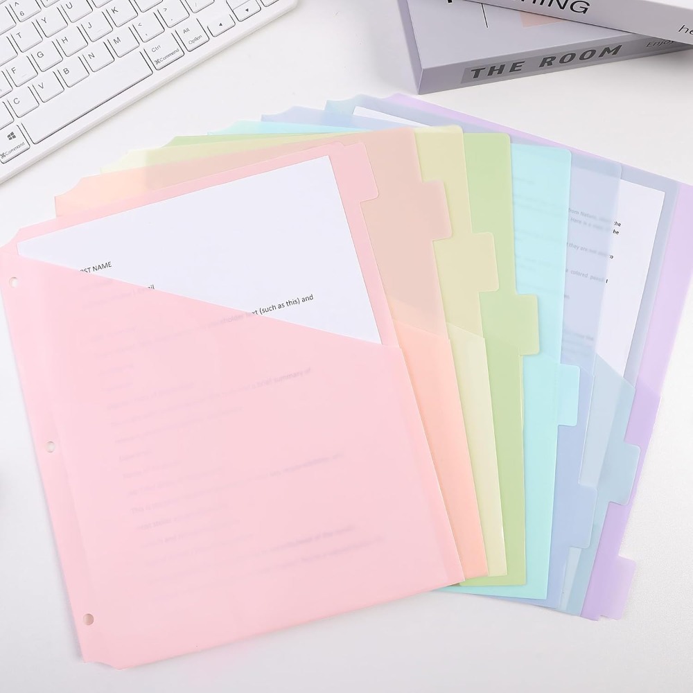 Tab Divider A4 - 8 buah Pembatas Binder A4 Pastel