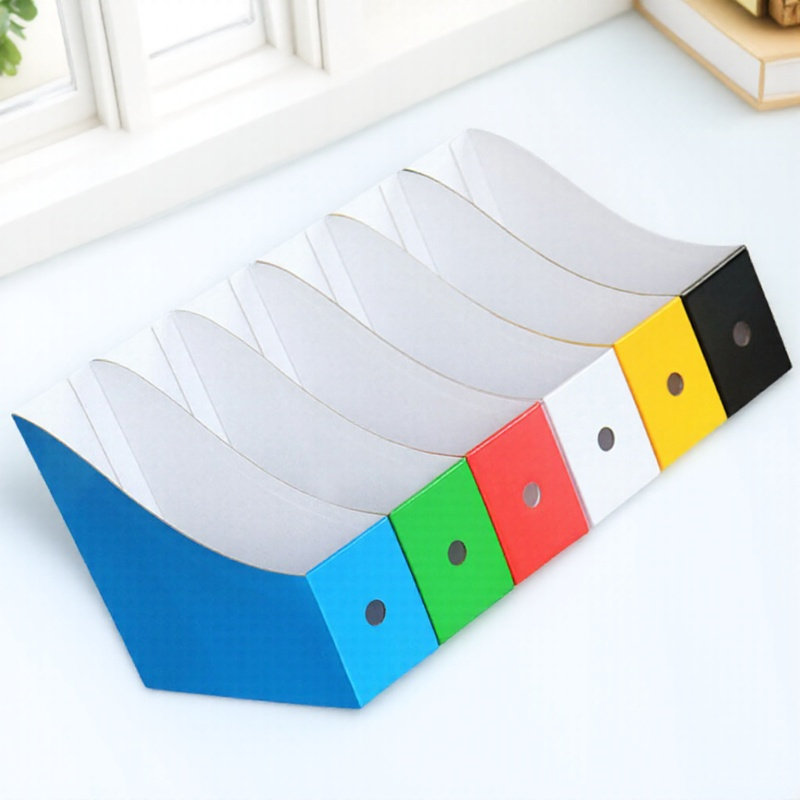 Magazine Holder Rack - 6 Buah Kotak Dokumen Warna-warni Pengatur