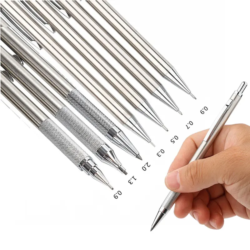 Mechanical Pencil 0.3 - Set pensil mekanik logam penuh, untuk