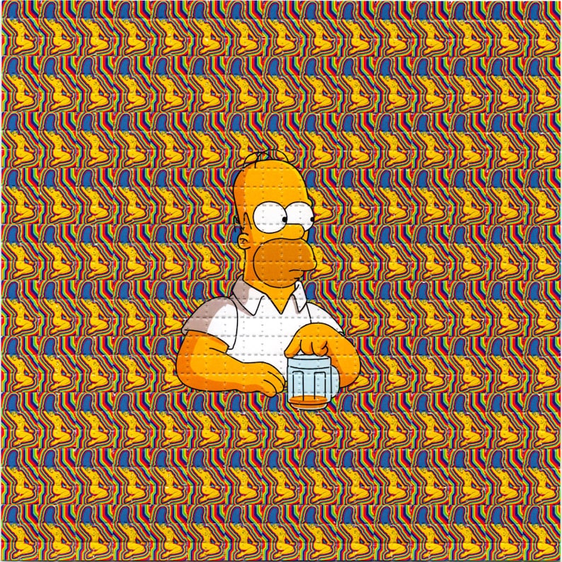 Ink Blotter Paper - Naked Marge Psychedelic LSD/Bebas Asam Blotter