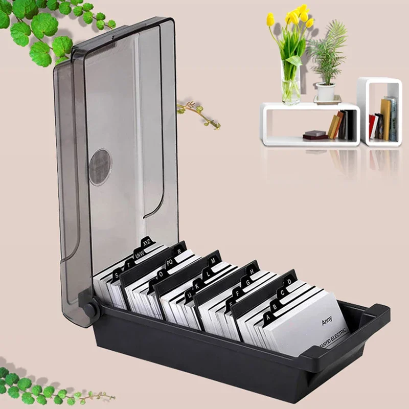 Card Index Box - Tempat kartu nama plastik, kotak penyimpanan