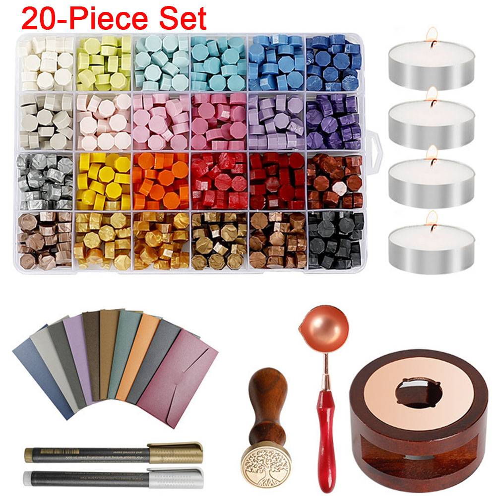 Wax Seal Stamp Set - 20 Buah/Set Set Stempel Segel Lilin