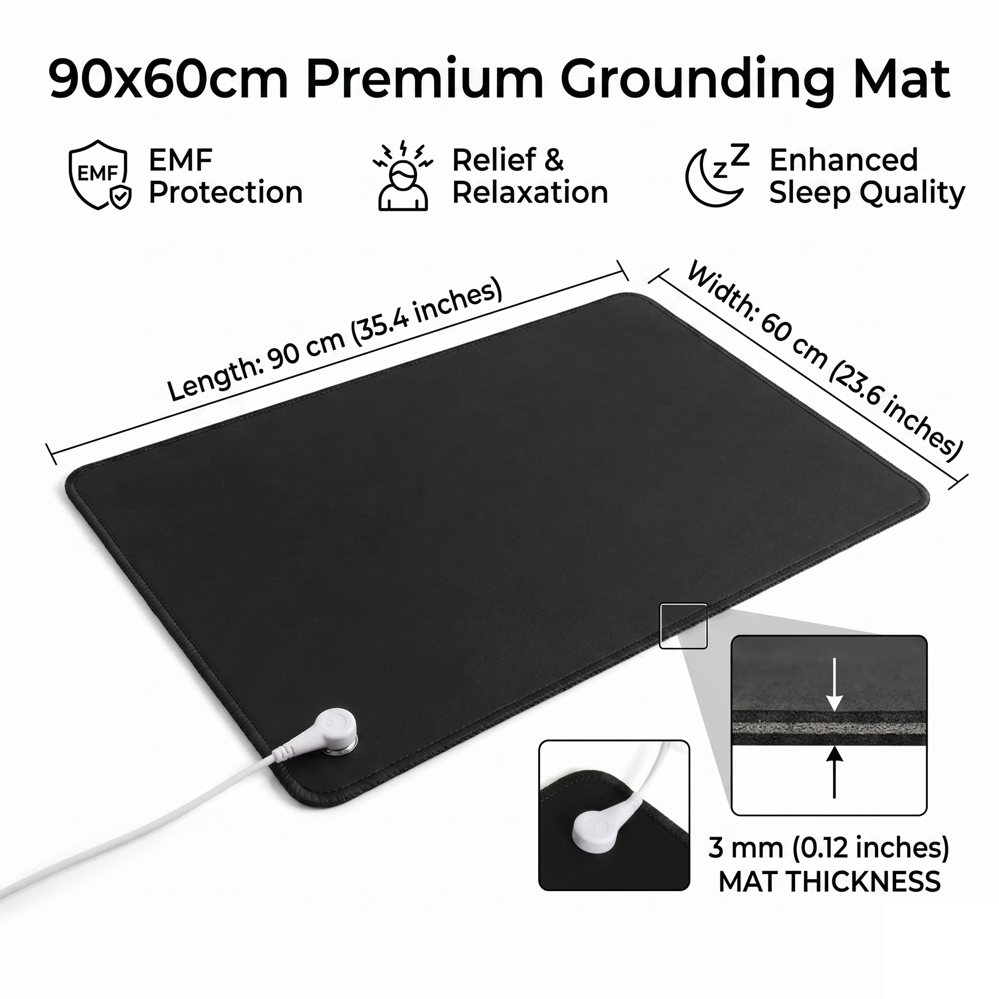 Leather Desk Pad - Alas Pembumian Kulit PU 3mm, Bantalan