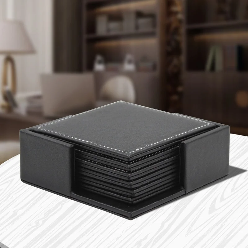 6 Buah/Set Bisnis Coaster Insu - Leather Desk Pad ulasan dan harga