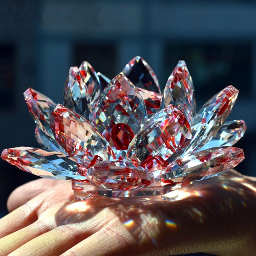 Patung Bunga Teratai Kristal 6 - Paper Weight Crystal ulasan dan harga