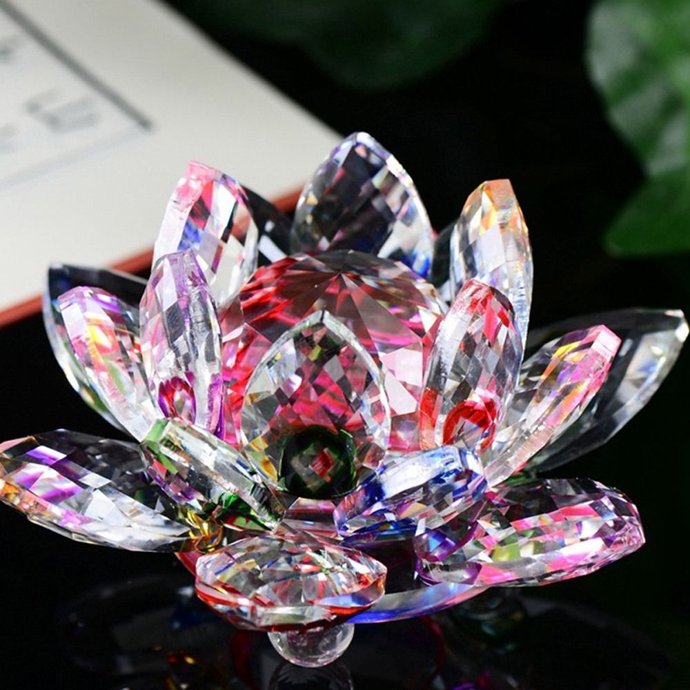 Patung Bunga Teratai Kristal 6 - Paper Weight Crystal ulasan dan harga