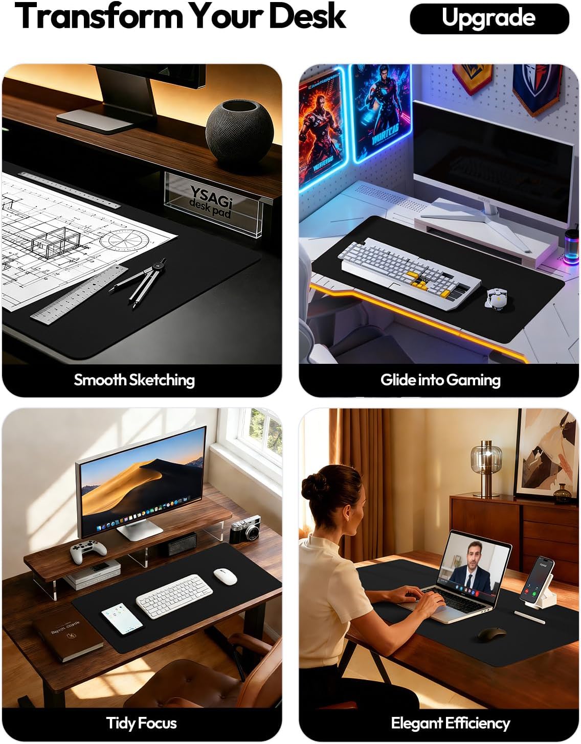 Alas Meja Besar dari Kulit PU  - Leather Desk Pad ulasan dan harga