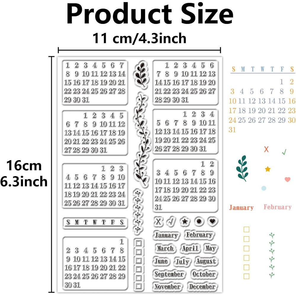 Lembar Stempel Bening Kalender - Rubber Date Stamp ulasan dan harga