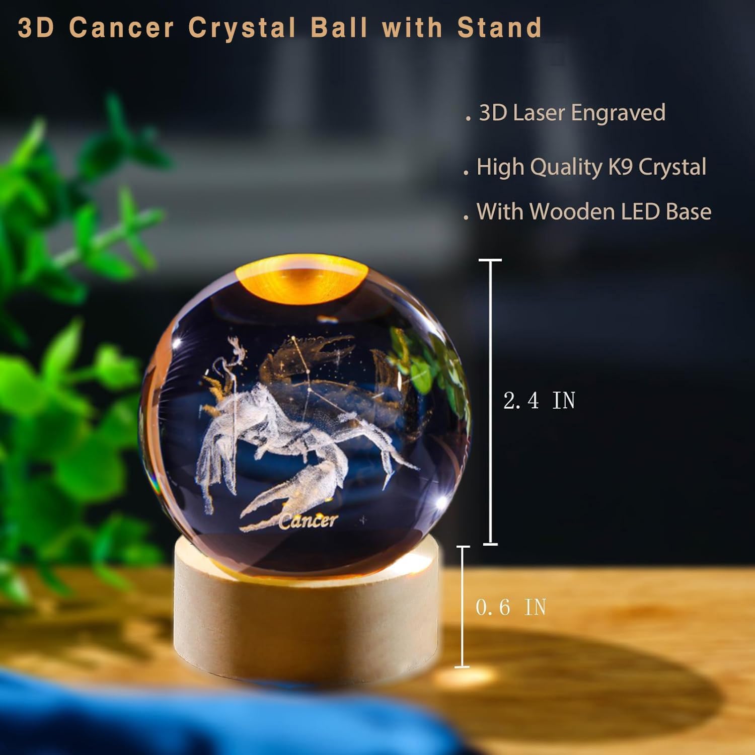 Bola Kristal Konstelasi Kanker - Paper Weight Crystal ulasan dan harga