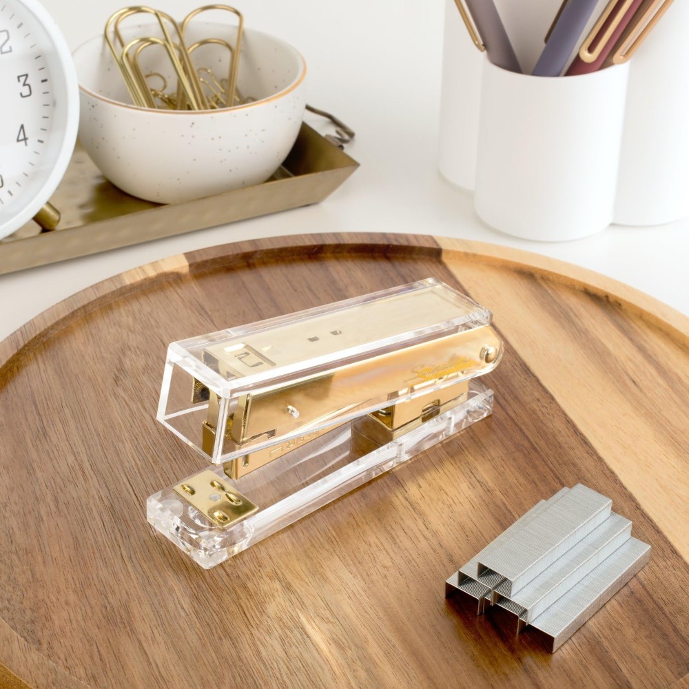 Stapler Akrilik Transparan Ema - Stapler Half Strip ulasan dan harga